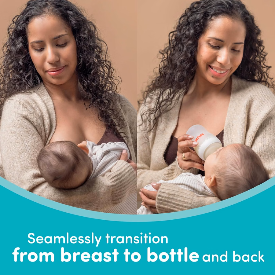 NUK Perfect Match 2-in-1 Natural and Anti-Colic Bottle with Medium Flow, Wide, Adaptable Nipple, 5oz., 4 Pack, BPA Free : Body Scrubs And Treatments : Baby