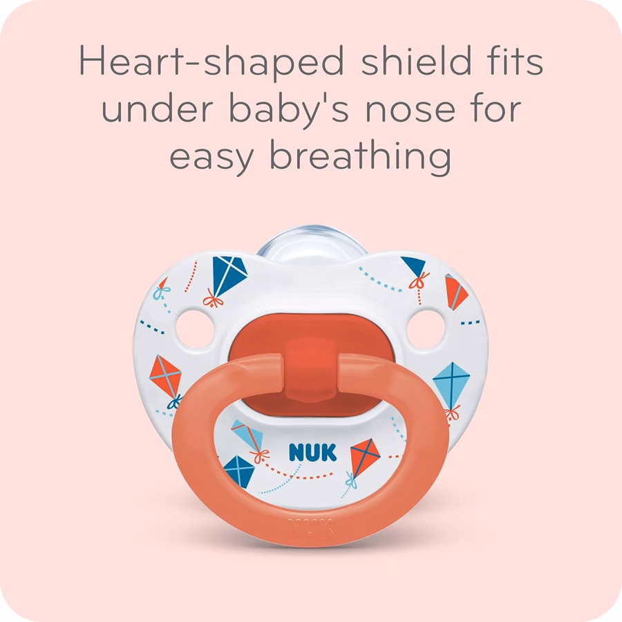 NUK First Choice Classic Orthodontic Baby Pacifier, 6-18 Months Baby Pacifier, Assorted Colors, Baby Must Haves, 5-pack : Health & Household