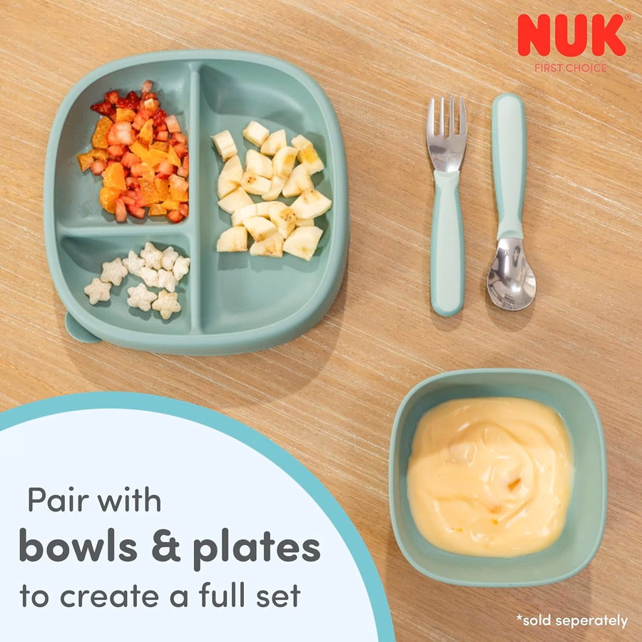 NUK Kiddy Cutlery Forks, Durable Stainless Steel, BPA & Latex-Free, 18+ Months, Pack of 3 : Baby