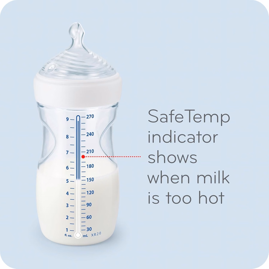 NUK Simply Natural Baby Bottles with SafeTemp Gift Set - Includes 4 Bottles : Baby
