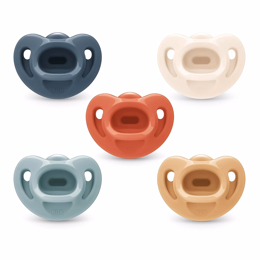 NUK Timeless Comfy Pacifier | 100% Silicone, One-Piece Design | BPA-Free, Gentle on Baby’s Skin | 5-Pack, for 6-18M : Baby