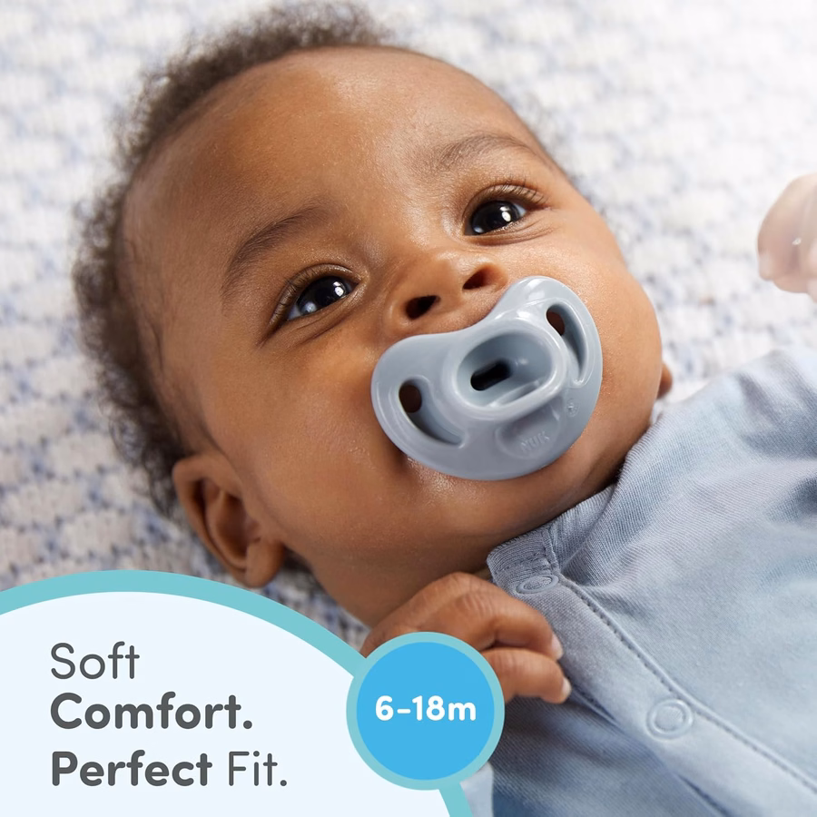 NUK Timeless Comfy Pacifier | 100% Silicone, One-Piece Design | BPA-Free, Gentle on Baby’s Skin | 5-Pack, for 6-18M : Baby