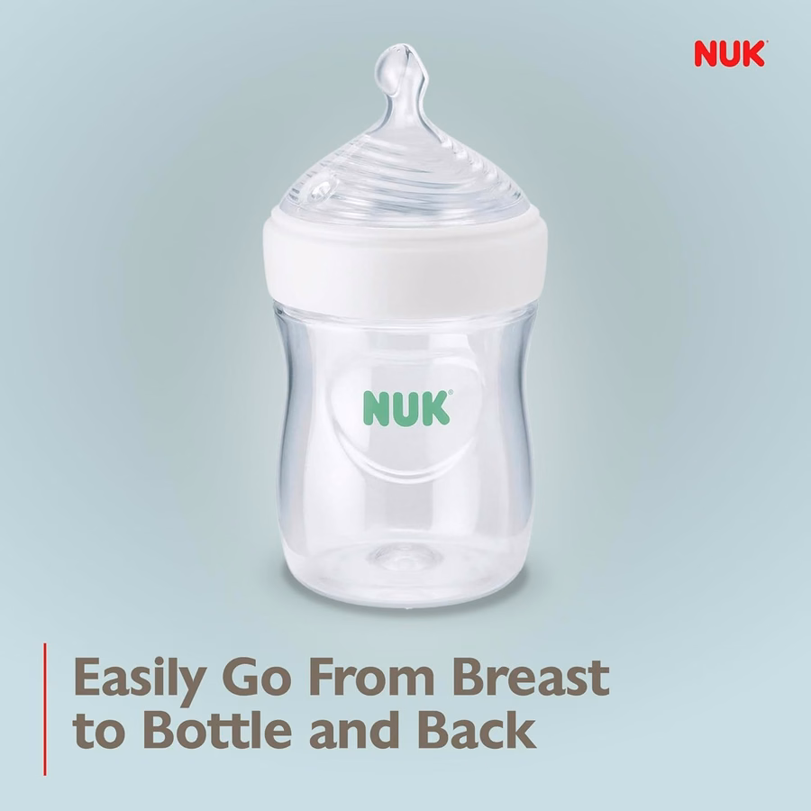 NUK Simply Natural Baby Bottle with SafeTemp, 5 oz, 4 Count : Baby
