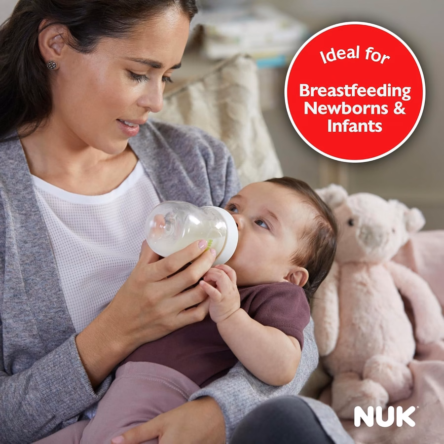 NUK Simply Natural Baby Bottle with SafeTemp, 5 oz, 4 Count : Baby