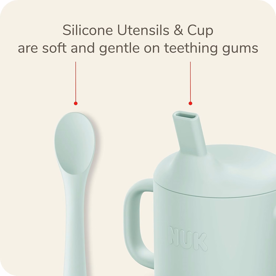 NUK Silicone Baby Spoons, Durable Silicone Material, Easy to Hold & Feed, Dishwasher-Safe, BPA-Free, Pack of 3 : Baby