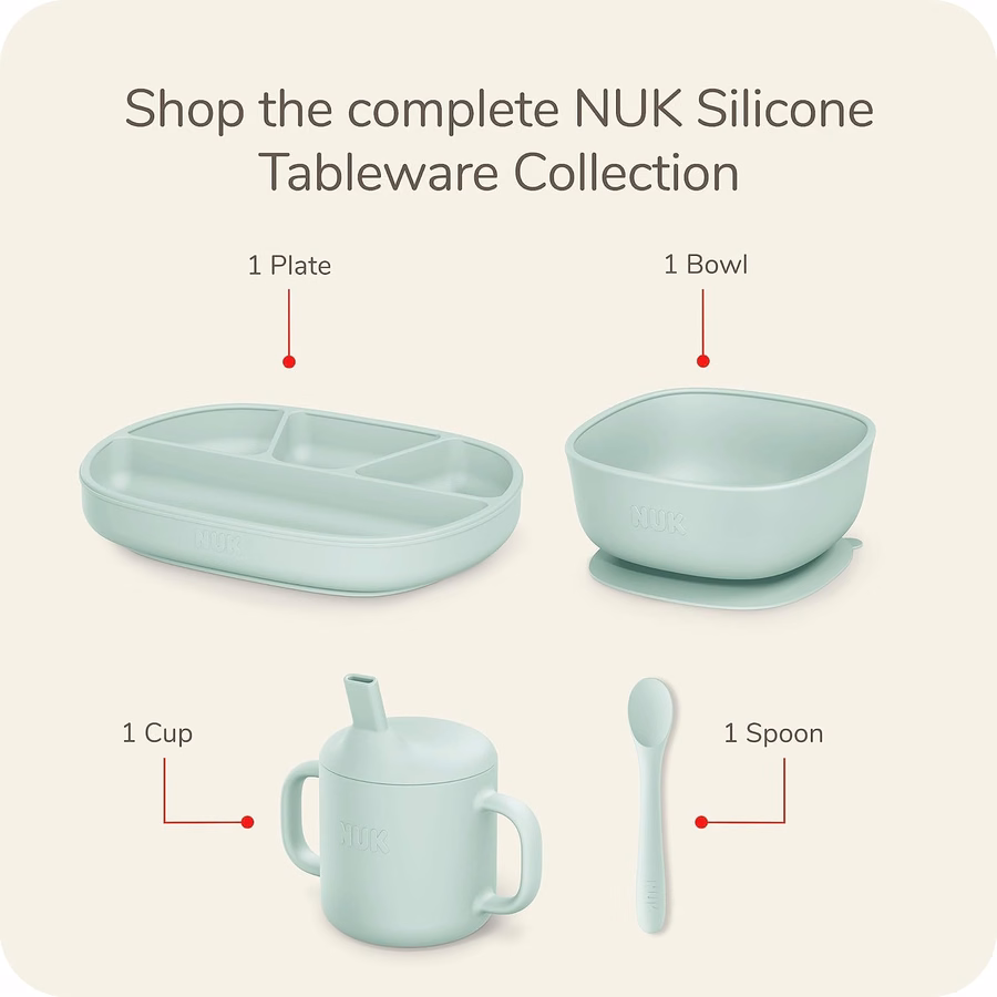 NUK Silicone Baby Spoons, Durable Silicone Material, Easy to Hold & Feed, Dishwasher-Safe, BPA-Free, Pack of 3 : Baby