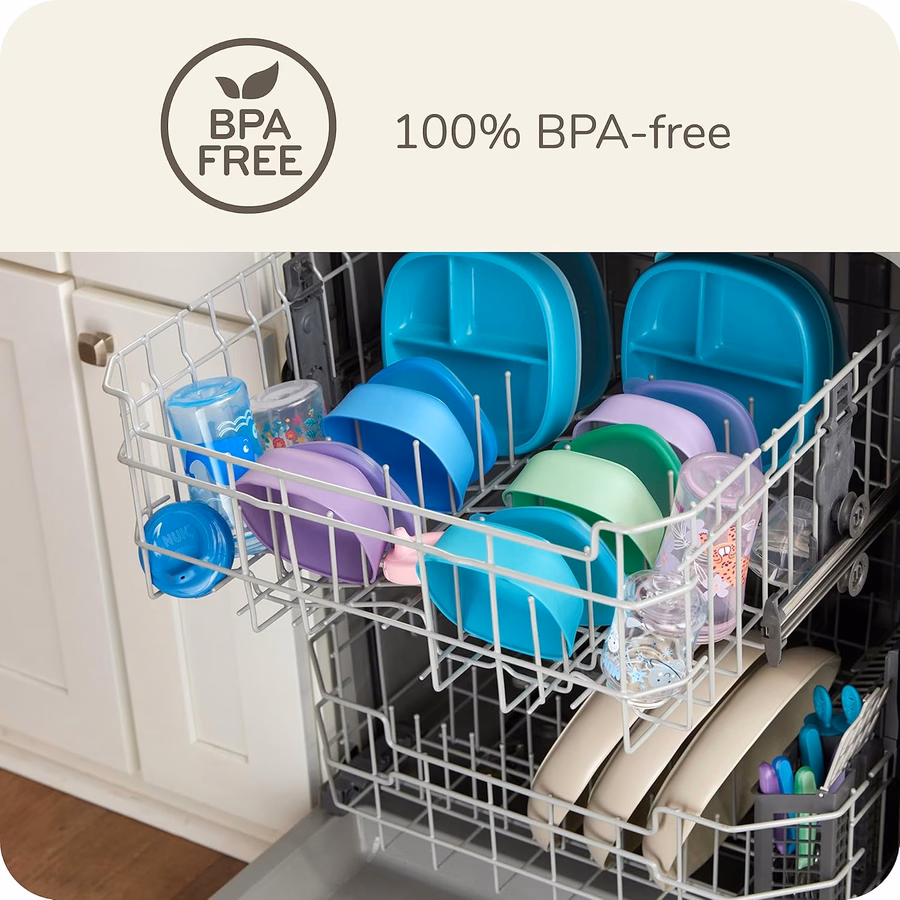 NUK Silicone Baby Spoons, Durable Silicone Material, Easy to Hold & Feed, Dishwasher-Safe, BPA-Free, Pack of 3 : Baby