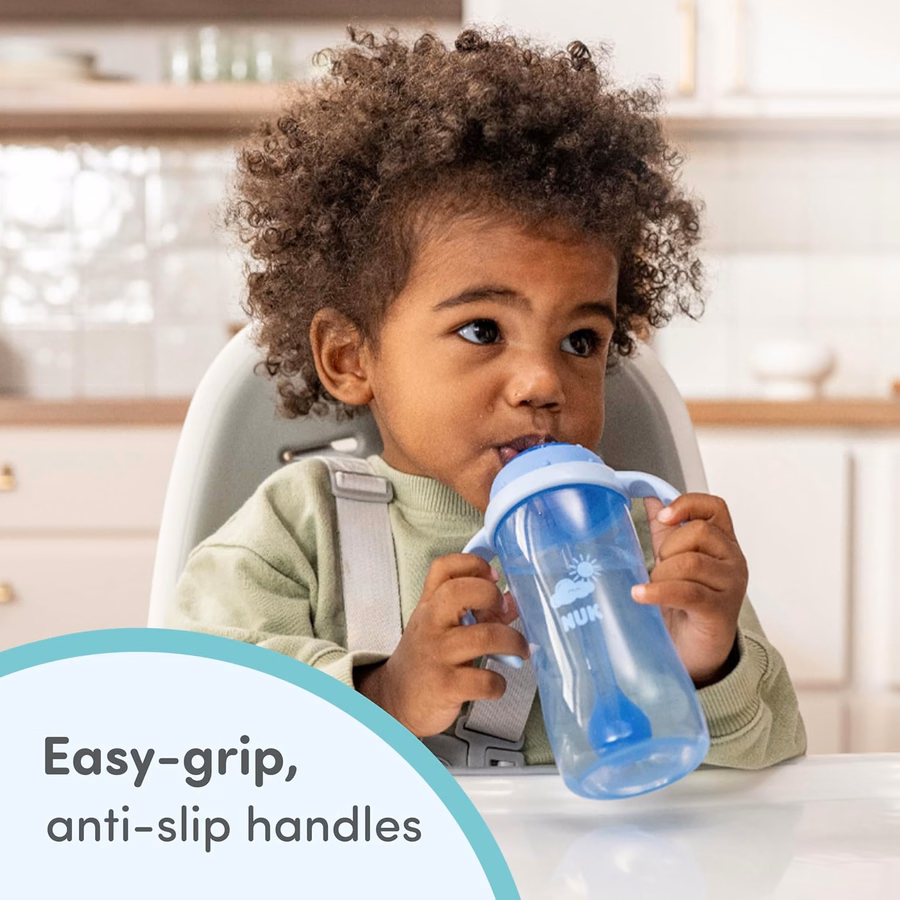 NUK First Choice Moana Learner Cup, 10 oz. Sippy Cup with Handles, Spill Proof, Leak Proof Soft Straw Cup, 2-pack : Baby