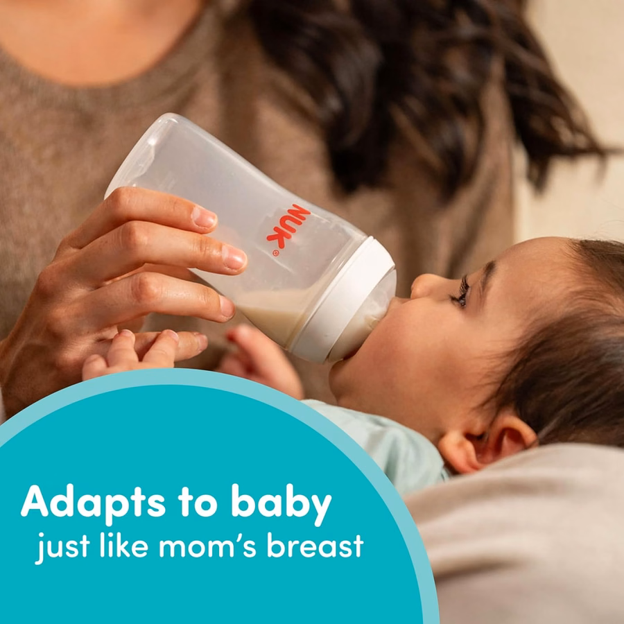 NUK Perfect Match Glass Natural + Anti-Colic Bottle, 8 oz. Glass Baby Bottles with SafeTemp Temperature Indicator, Newborn Essentials, 3-Pack : Baby