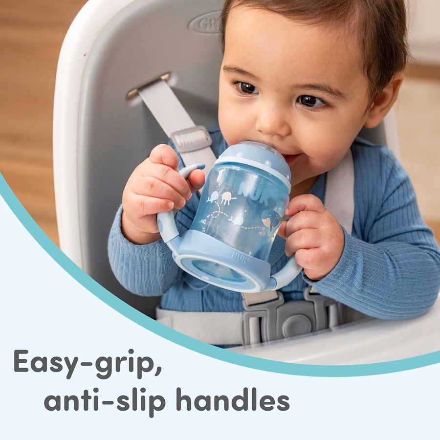 NUK First Choice Learner Cup 2.0, 5 oz. Sippy Cup with Handles, Spill Proof, Leak Proof Soft Straw Cup, 2-pack : Baby