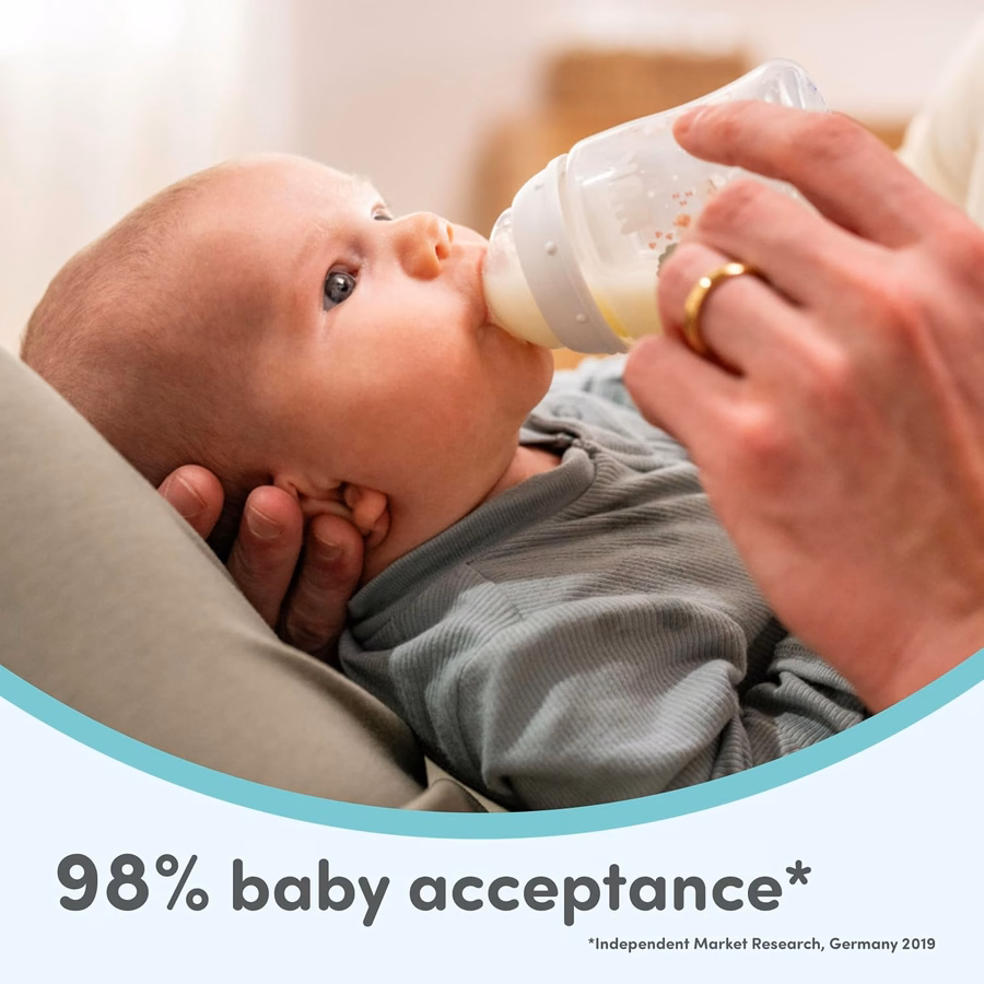 NUK First Choice Smooth Flow Anti-Colic Bottle, Peach, 5 oz. Baby Bottle with SafeTemp Temperature Indicator, Newborn Essentials, 4-Pack : Baby